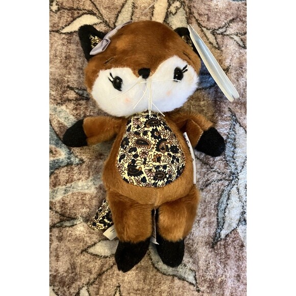GANZ Sugar Snaps Apricot Fox Plush Stuffed Animal Toy Floral Woodsy 9” - Picture 1 of 7